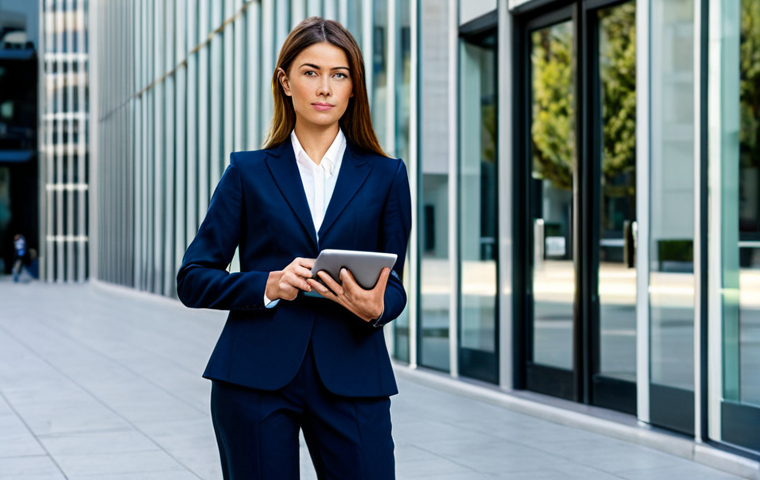 기술적 접근성을 위한 모바일 웹 디자인 팁 - Business Professional**

"A sharp, professional businesswoman in a tailored business suit, standing ...