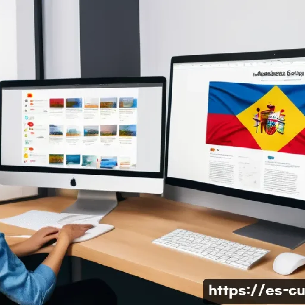 웹사이트 접근성 관련 자주 묻는 질문 FAQ - A modern web designer at a desk working on an inclusive website interface displayed on a large compu...