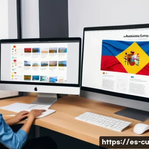 Home 33 웹사이트 접근성 관련 자주 묻는 질문 FAQ - A modern web designer at a desk working on an inclusive website interface displayed on a large compu...