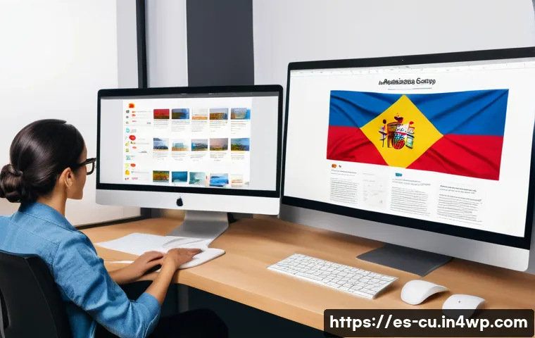 웹사이트 접근성 관련 자주 묻는 질문 FAQ - A modern web designer at a desk working on an inclusive website interface displayed on a large compu...