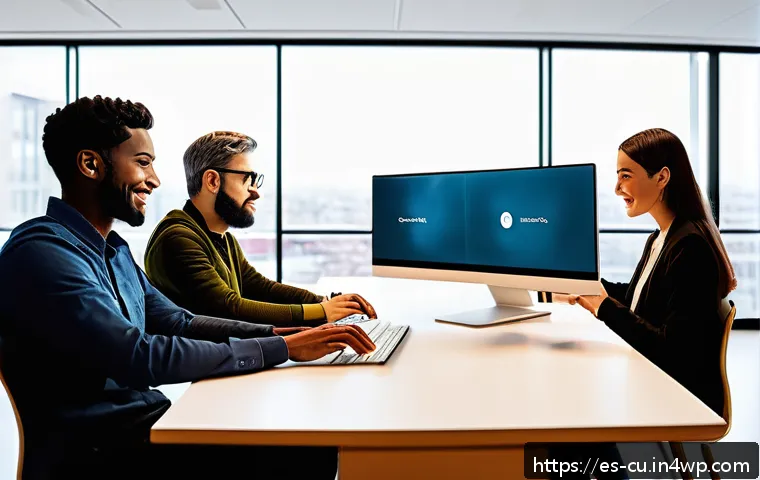 기술적 접근성 관련 최신 동향 및 트렌드 - A modern digital workspace scene showcasing a diverse group of people with different abilities colla...