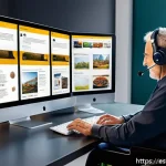 Home 19 사용자 경험을 고려한 접근성 평가 기준 - A diverse group of Spanish-speaking users engaging with digital content on various devices including...