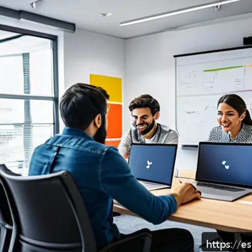 Home 30 기술적 접근성 향상에 필요한 QA 프로세스 - A diverse group of Spanish-speaking software developers and accessibility experts collaborating in a...