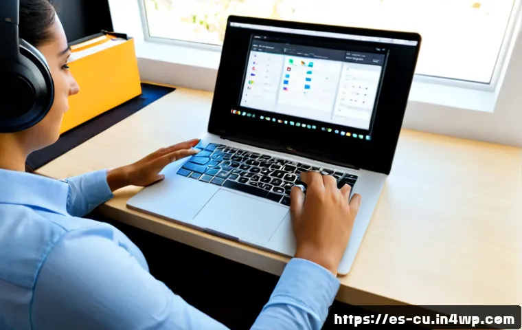 장애인을 위한 콘텐츠 제작 및 최적화 방법 - Photorealistic accessible content creation workspace in a bright modern Spanish-speaking home office...